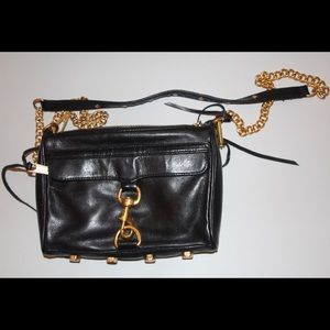 Rebecca Minkoff Mini MAC black leather with gold